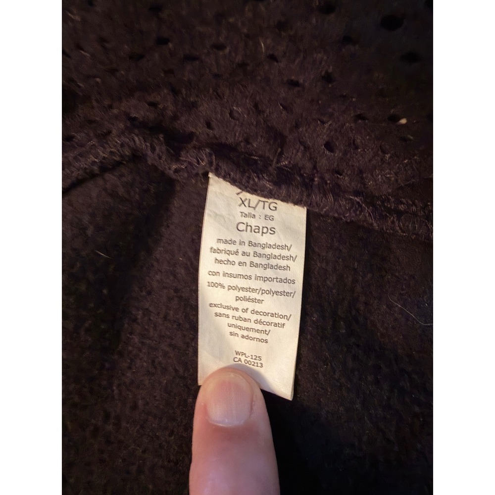 Chaps Mens Black Fleece Full Zip Vest Mixed Media Mock Neck XL WPL-125 - Picture 4 of 6